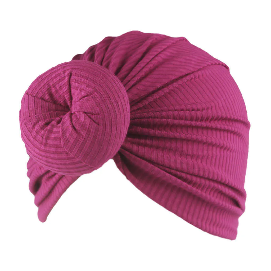 Nouveau-né Bébé Noeud Noeud Turban Chapeau Donut Tête Wrap Doux Coton À La Main Bandeau Bonnet Casquettes Enfants Infant Toddler Large Bande De Cheveux Coiffe G679FCD