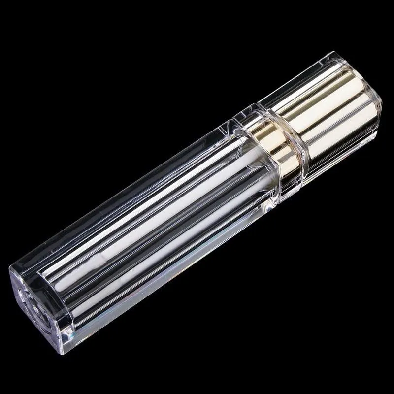 8ML Acrylic Refillable Double Wall Square Gold Silver Lip Gloss Tube Empty Lip Balm Oil Bottle DIY Container