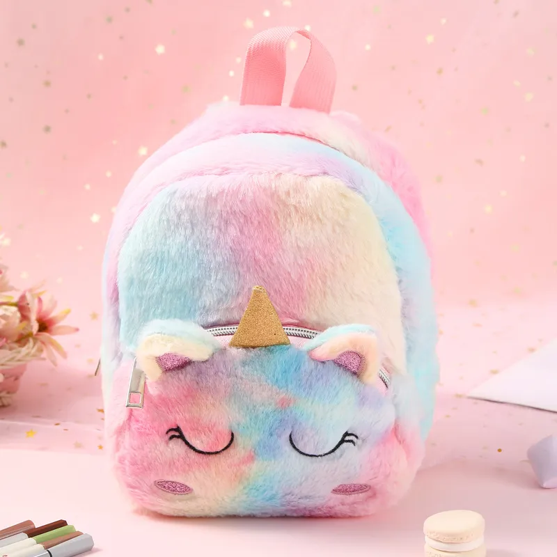 Soft Plux School Mochila Unicorn sac à dos mignon Jouets pour enfants 3d Cartoon Animal Schoolbag Student Kids Shoulder Backpacks240k