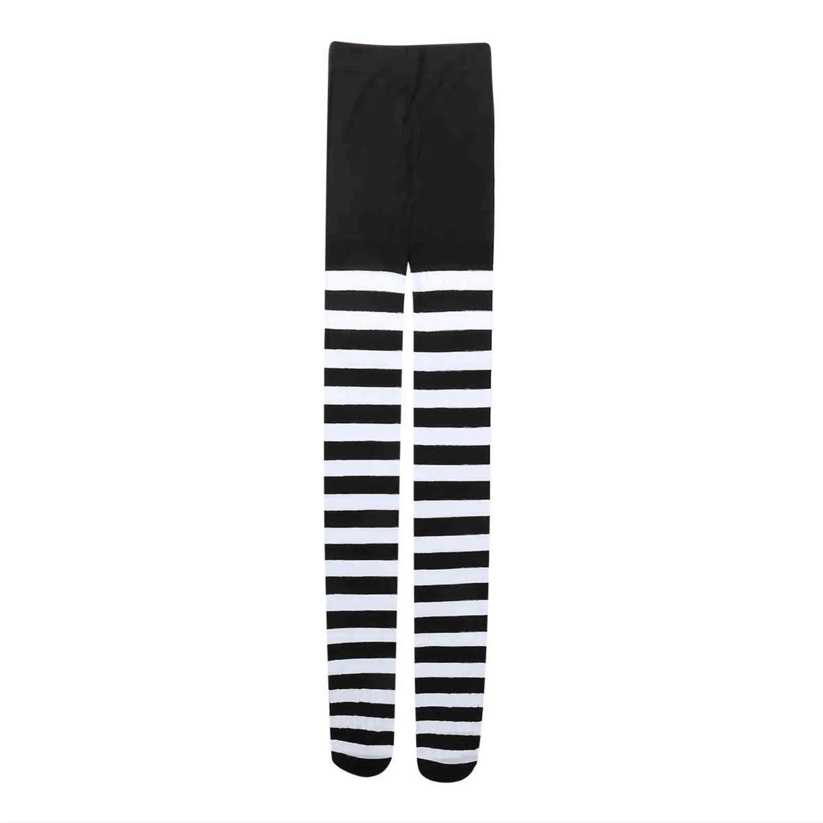 Hirigin New Women's Pantyhose Halloween Estilo listrado Cintura Saco de Cintura Pé Slim Fit Confortável All-Match Base Socks Y1119