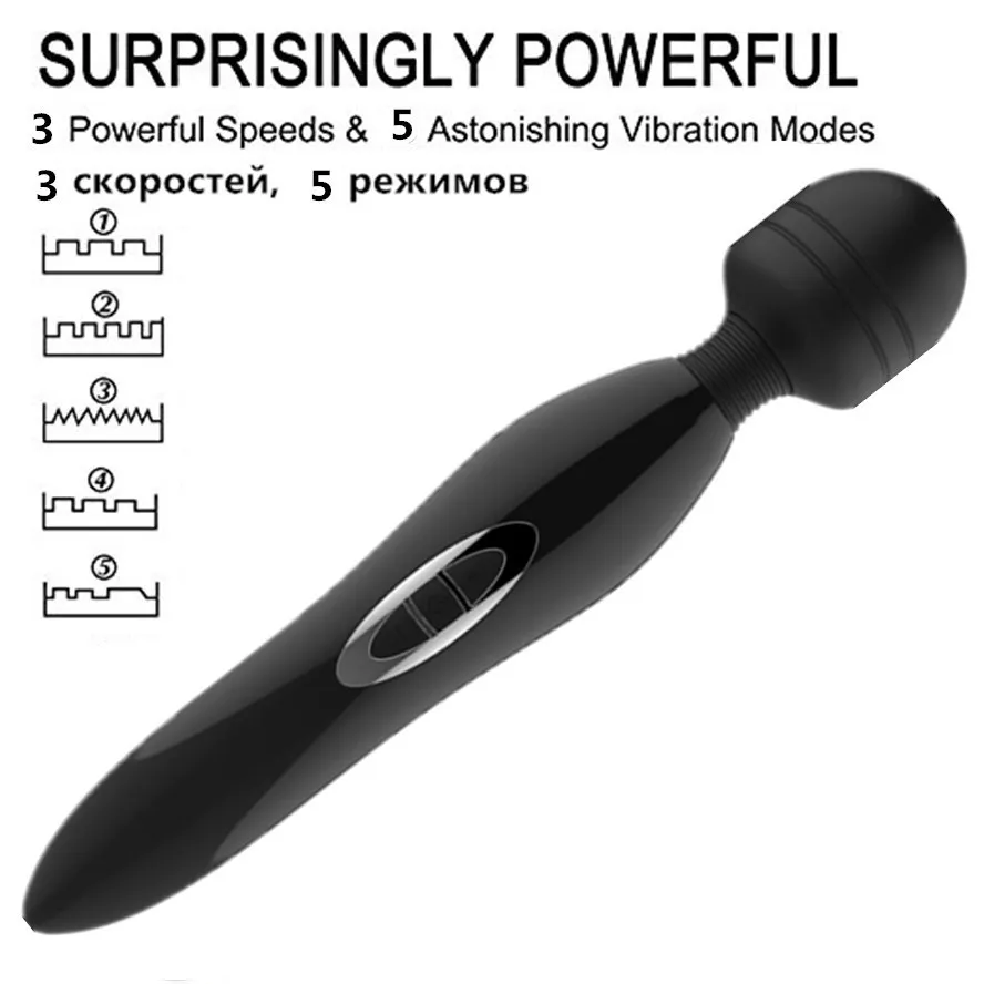 Enorme potente massaggio vibratore 5 modalità giocattolo erotico stimolatore di clitoride avva bacchetta magica massaggio mastur