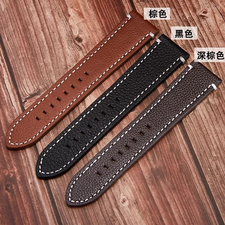 Spot Leather Strap Vintage Cowhide Litchi Grain Soft Sell Like Cakes 18 19 20 21 22 Mm Watch Bands256S