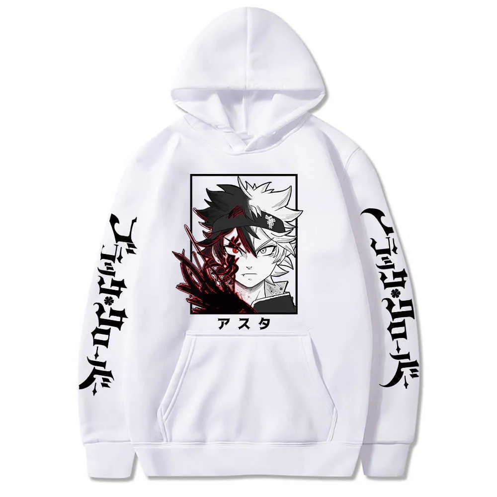 Black Clover Printed Hoodie Men's Sweatshirts Anime Asta Graphic Hoodie for Men Sportswear Cosplay Clothes Y0802