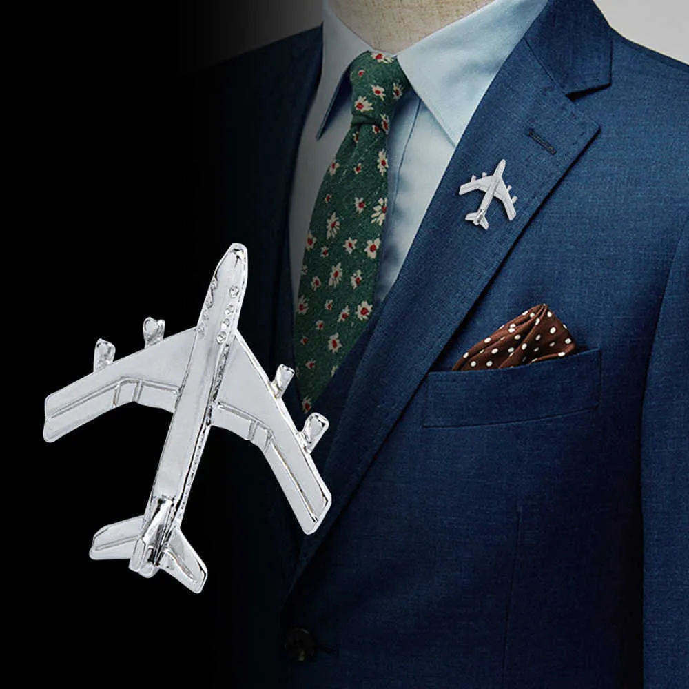 Vintage vliegtuigbroche mannen Pak Rapel Pin Mini Cute Alloy Badge Sweater Jacket Decor Kraagpen Fashion sieraden H10182955791