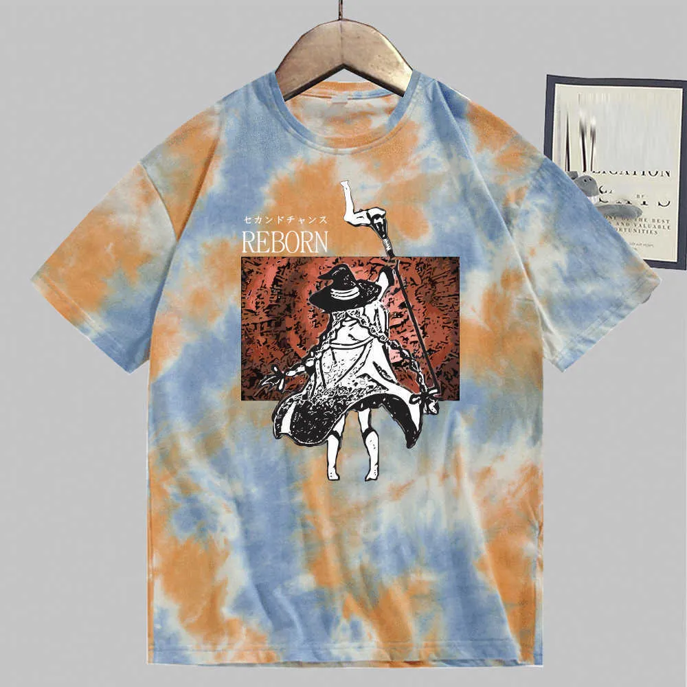 Mushoku Tensei T-shirt Stampa Moda Manica corta Girocollo Tie Dye Anime Top Y0809