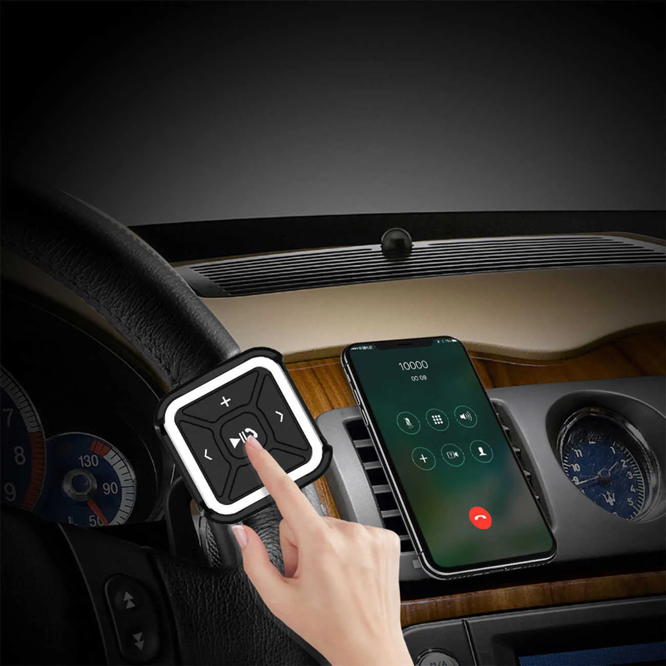 سيارة لاسلكية بلوتوث وحدة تحكم الصوت زر الموسيقى التحكم عن بعد لاعب عجلة القيادة لسيارات الأجهزة android ios