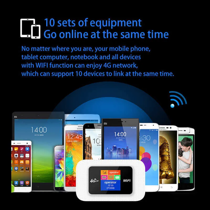TIANJIE 4G Sim-kaart WIFI Router Mobiele WiFi LTE 100Mbps Travel Partner Draadloos Pocket spot Breedband 4G3G Mifi Modem 2109185658843