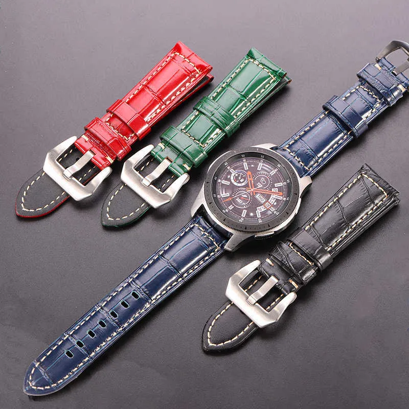 Genuine Leather Watchbands Balck Brown Red Blue Green Orange Women Men Watch Strap for Pam Accessories 20mm 22mm 24mm H0915245j