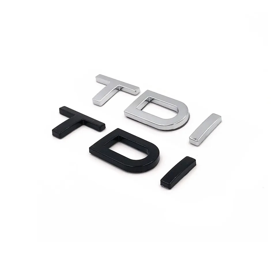Chrom schwarze Buchstaben TDI Kofferraumdeckel Kotflügel Abzeichen Embleme Emblem Abzeichen für A3 A4 A5 A6 A7 A8 S3 S4 R8 RSQ5 Q5 SQ5 Q3 Q7 Q89813604