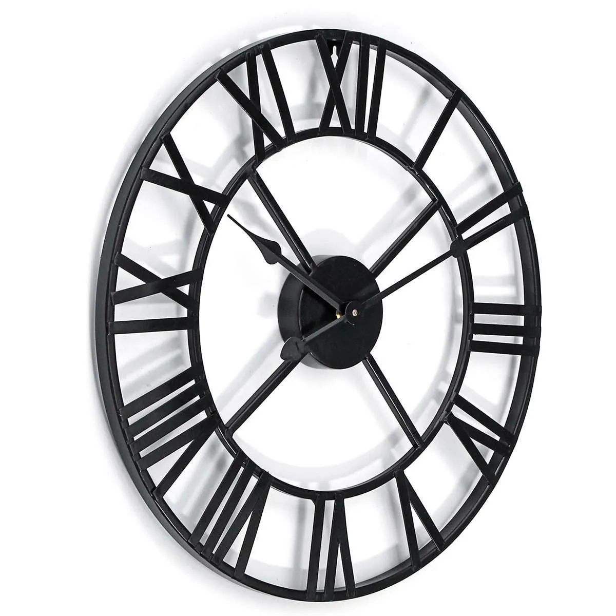 Date 40cm / 60cm Horloge Murale Vintage Décor À La Maison Salon Romain Forme Ronde Mur Décoration Décoration Accessoires Horloge 210325