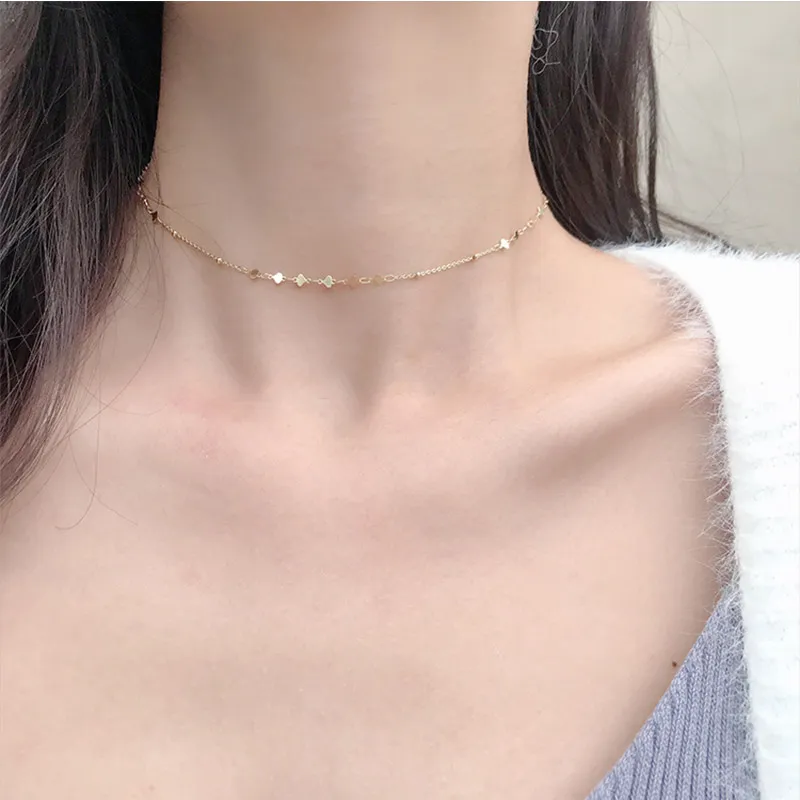 925 Sterling Silver Peach Heart Choker Necklace Clavicle Chain Short Choker Necklace For Women Fine Jewelry Brithday Gift