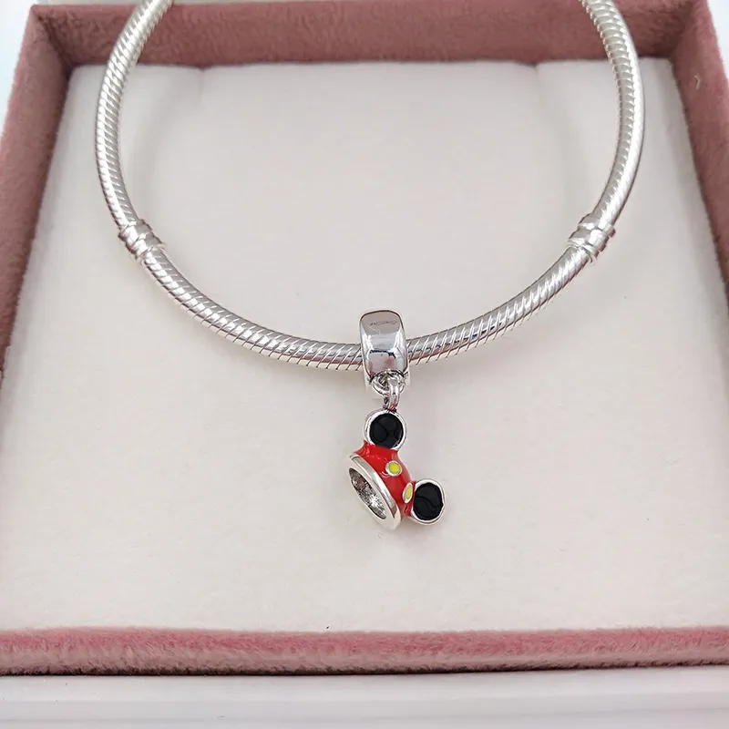 Kit la creazione di gioielli di moda in argento sterling 925 braccialetti pandora Disny miki mouse orecchio cappello fascino cuore braccialetto donna collana a catena da uomo stile fai da te 7501057370328P