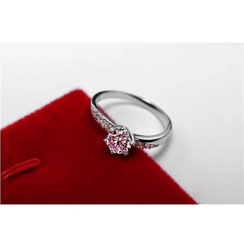 Fidanzamento con diamante di design a rotazione da 0,6 ct gioielli in platino 950 da donna