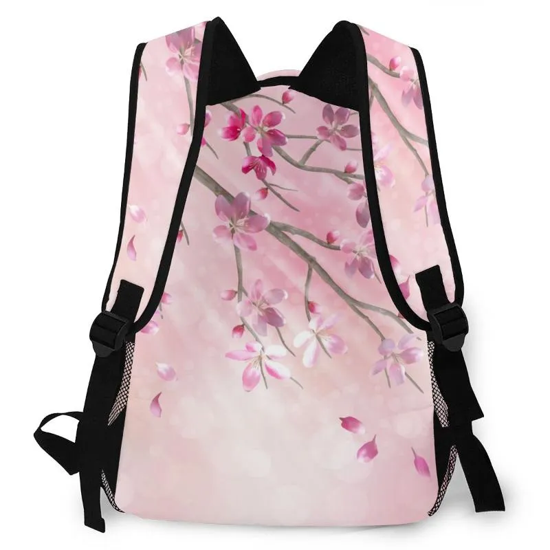 Стильный рюкзак для мальчиков-подростков, сумка для детского сада, весенняя ветка дерева, вишневый цвет, обратно в Bags2299