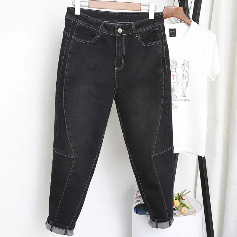 5XL taille haute Jean grande taille sarouel décontracté Vintage petit ami pour Streetwear ample maman Mujer K583 210629