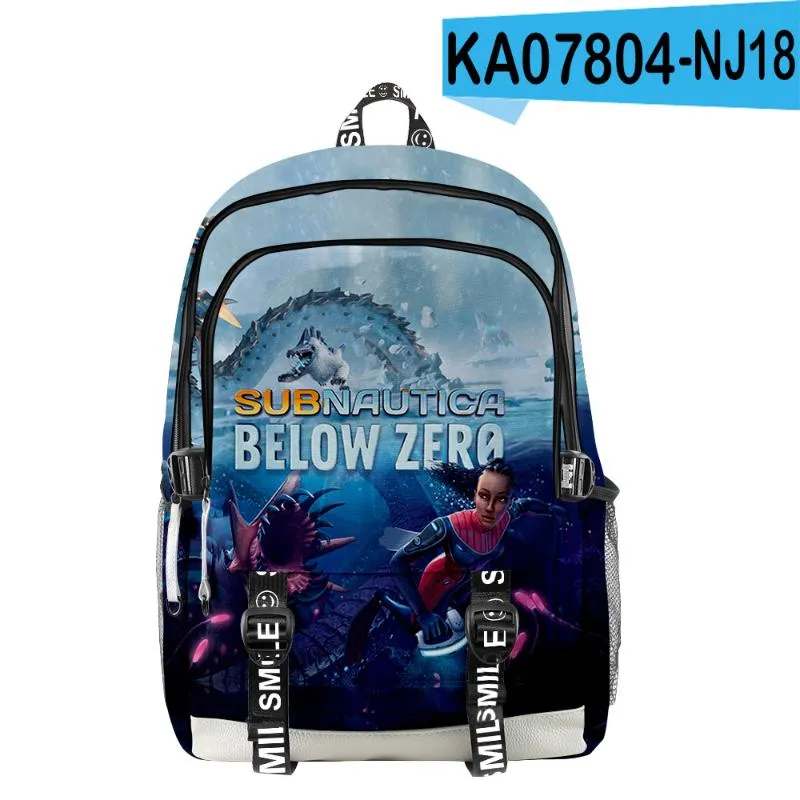 Mochila subnautica abaixo de zero homens primários estudantes do ensino médio tecido oxford saco adolescente meninos meninas travel311n