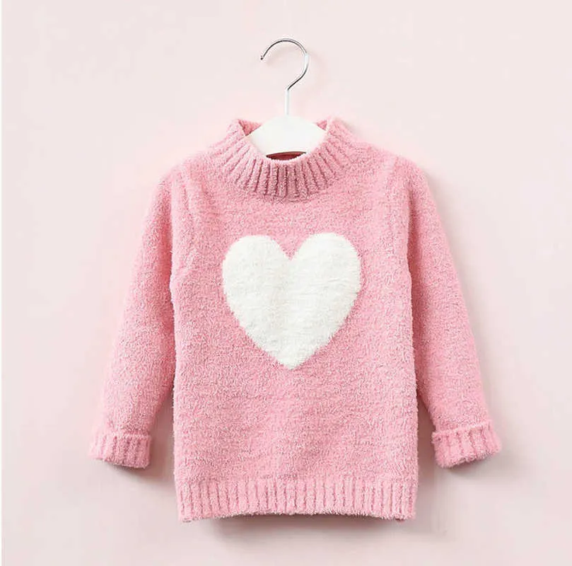 Maglione bambini Top autunno inverno cuore modello a manica lunga a maniche lunghe maglione maglione carino ragazzo ragazza vestiti giacca Y1024