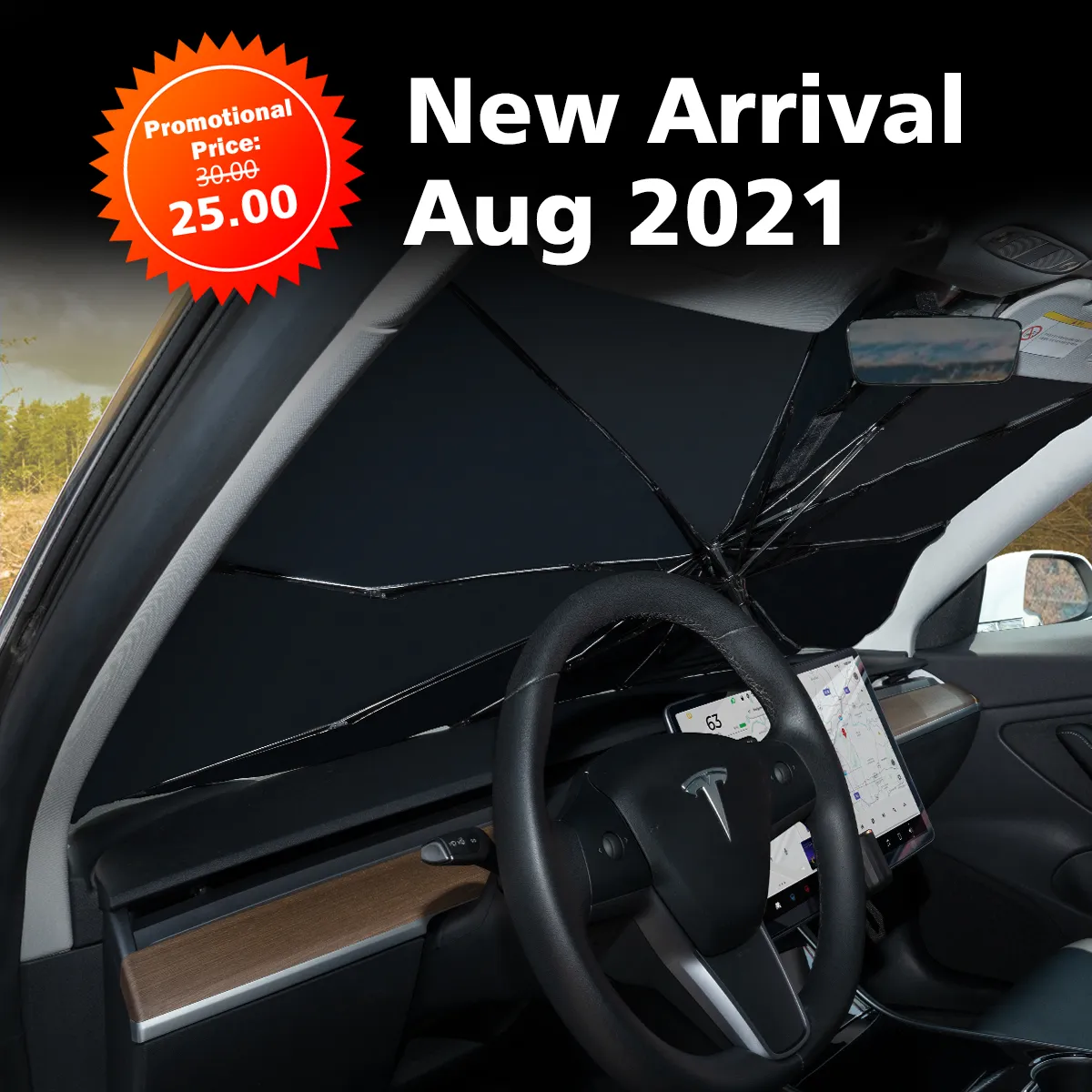 Для Tesla Model 3 Y 2017-2021 Автомобильный козырек от солнца на лобовом стекле, зонтик, обновление складного переднего окна, солнцезащитный козырек, экран, автомобильные аксессуары