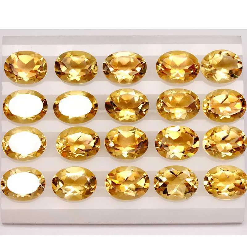 أحجار كريمة السترين الأصفر الطبيعية في البيضاوي 7mm 9mm لون متوسط ​​حريق جيد يستخدم لتصميم المجوهرات H10153138