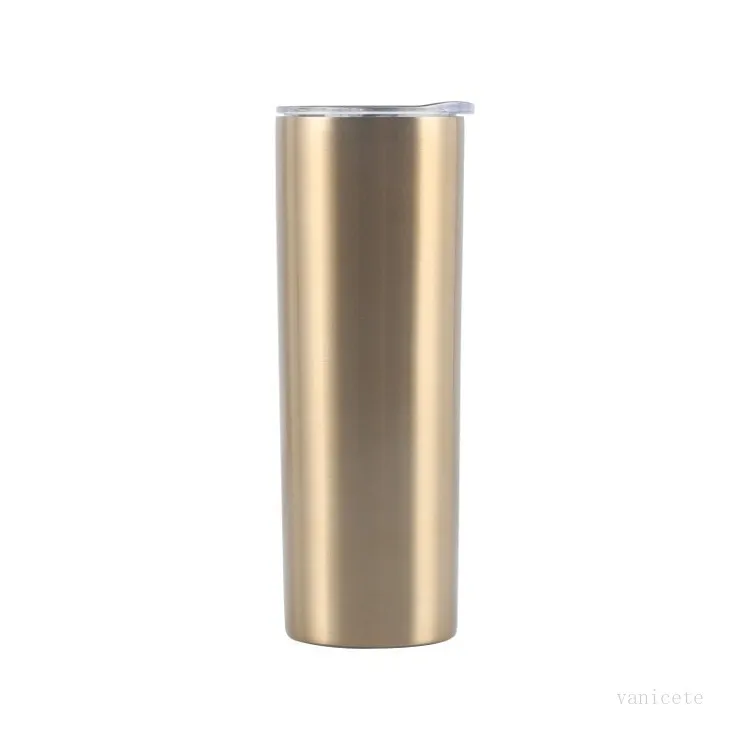 20oz Skinny Tumblers stainless steel straight mouth spray plastic car Cup Portable vacuum insulation Cups Drinkware T2I52232