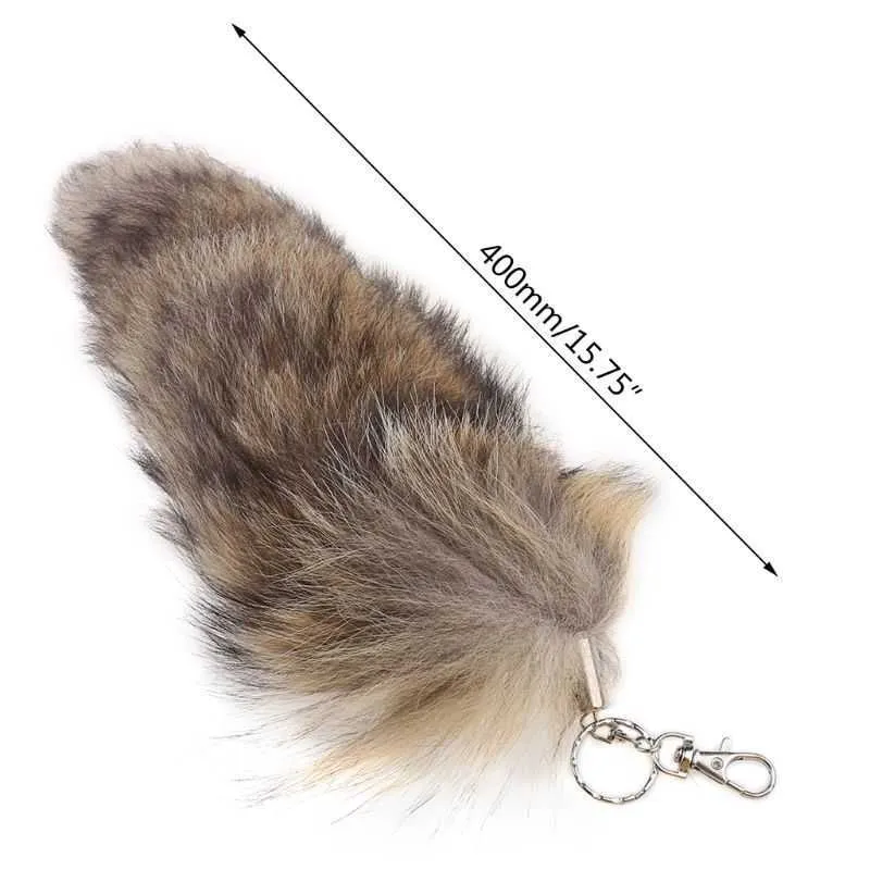 Large Fox Tail Fur Tassel Bag Tag Keychain Strap Chain New G10191640904