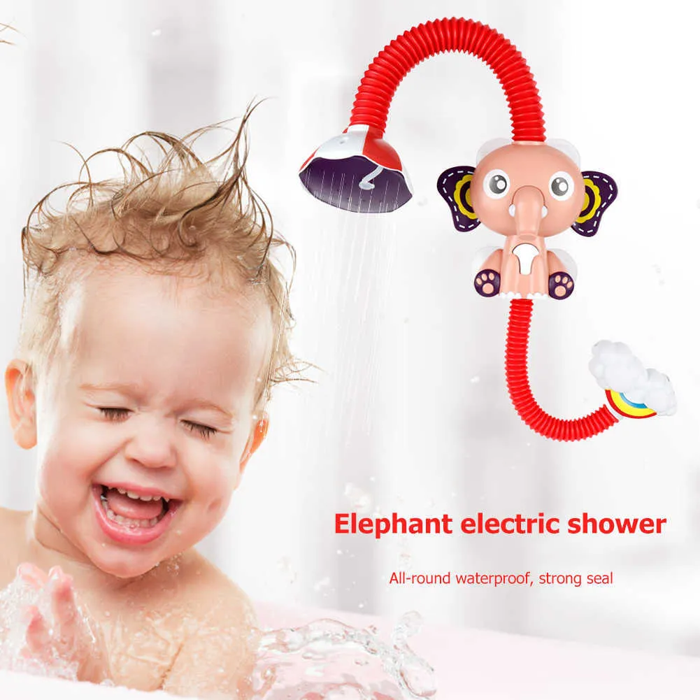 Elefante Padrão Torneira Bebê Jogo De Água De Água De Chuveiro Brinquedo De Pulverizador Elétrico Para Crianças Natação Banheira Banheiro Banhas Venda 210712