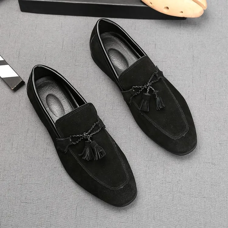 2022 Men Dress Shoes Luxury Fashion Nubuck leather tassel core Used for Groom Wedding Party Oxford Big Size Footwear