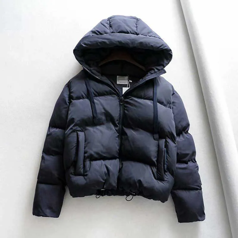 Cotton Padded Kurtka Zimowa Kapturem Parkas Kobieta Ogrzać Duży rozmiar Płaszcz Zagęścić Kobiety Casual Puffer 210916