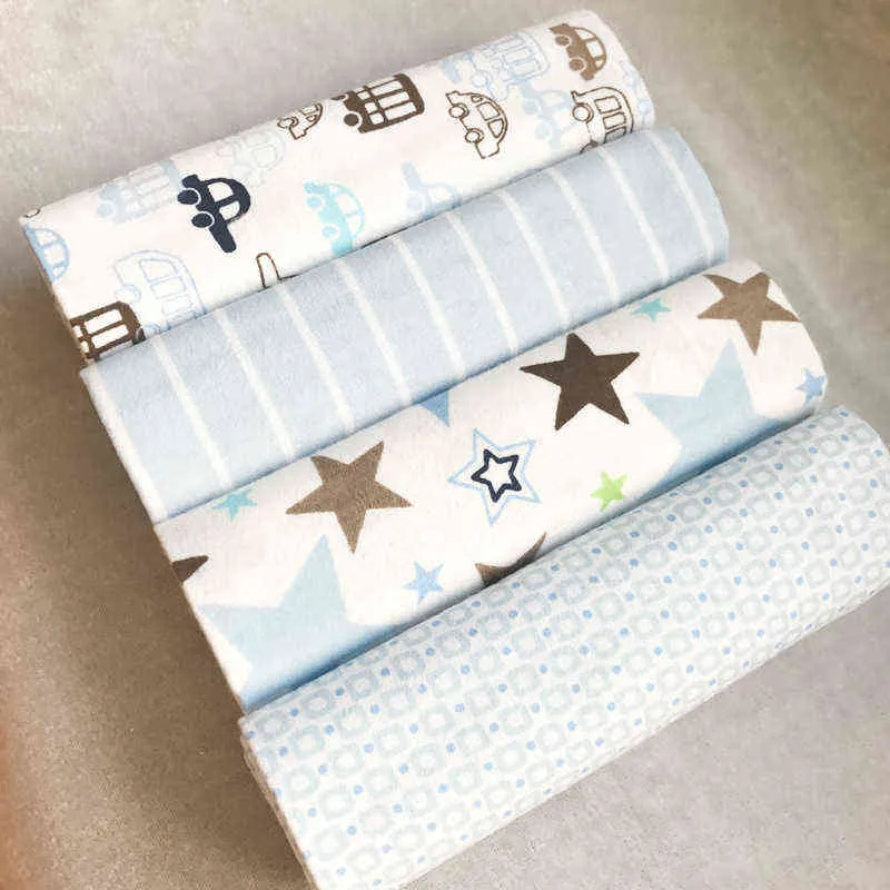High Quality /PACK 100% Cotton Supersoft Flannel Receiving Swaddle Baby Bedsheet 76*76CM s born 211029