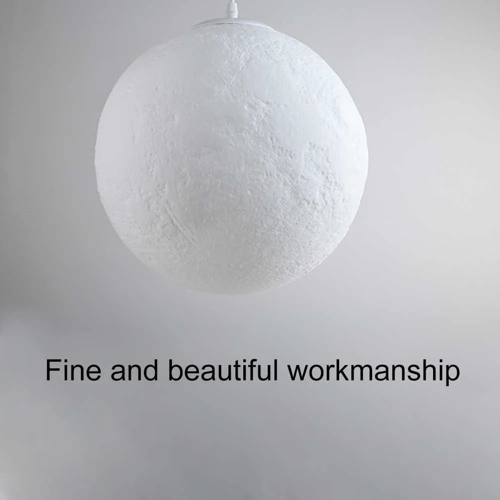 Creative 3D Printed Moon Pendant Lamp Lighting AC110-220V Moon Hanging Lamp For Bedroom Home Decoration Pendant Lights Y0910