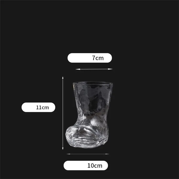 Home Wine Glasses 300ml Creative Boot Shape Glass Cup Transparent Coffee Mug Milk Juice Bar Club Beer mugs Cocktail cups Personaliy Gift ZC961