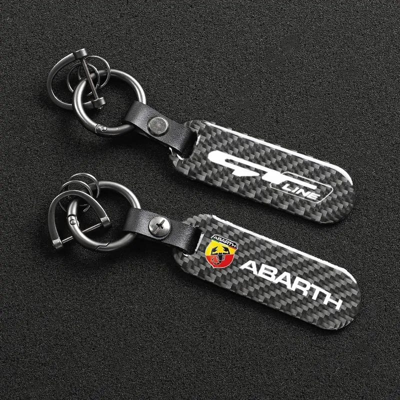 Keychains Keychain For Sonata Kia GT LINE ELANTRA Sportage Stinger 2021 K5 Gtline Peugeot Carbon Fiber Car Logo Key Ring283j