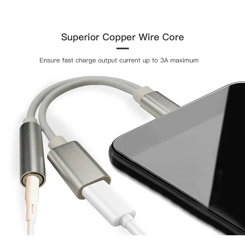 USB-C à 3.5 câble Audio AUX 2in1 USB Type C à 3.5mm Jack séparateur Audio USB C câble pour écouteurs adaptateur de charge