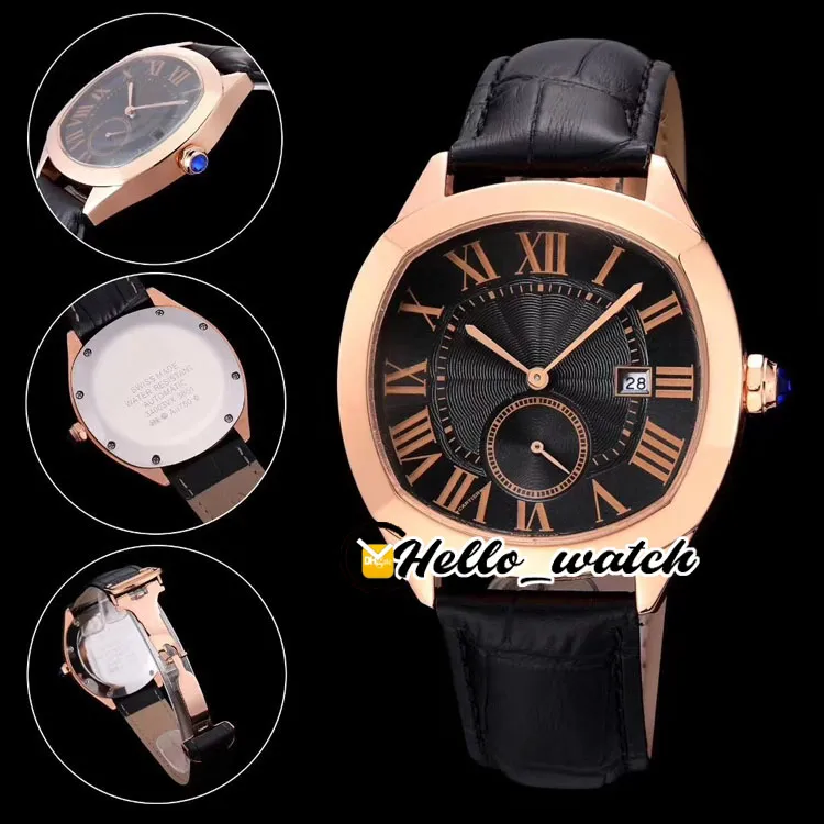 41mm Drive de Wgnm0003 Watches White Dial Swiss Swiss Quartz Mens Watch Rose Gold Case Brown Leather Strap Wristwatches High Quali186N