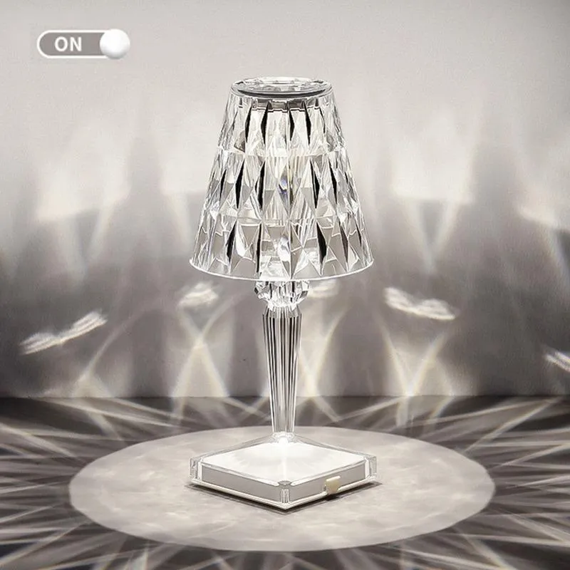 Lâmpadas de mesa Nordic Diamante Acrílico Lâmpada Arte Decoração Kartell Led Desk Rechargeble Night Light Touch para Quarto Living Room268R