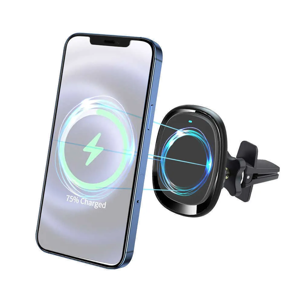 iPhone 12mini 12mini 12 Pro Max Magsafing Fast Charging Wireless Charger Car Phone Holder316Hの磁気ワイヤレス車15W充電マウント