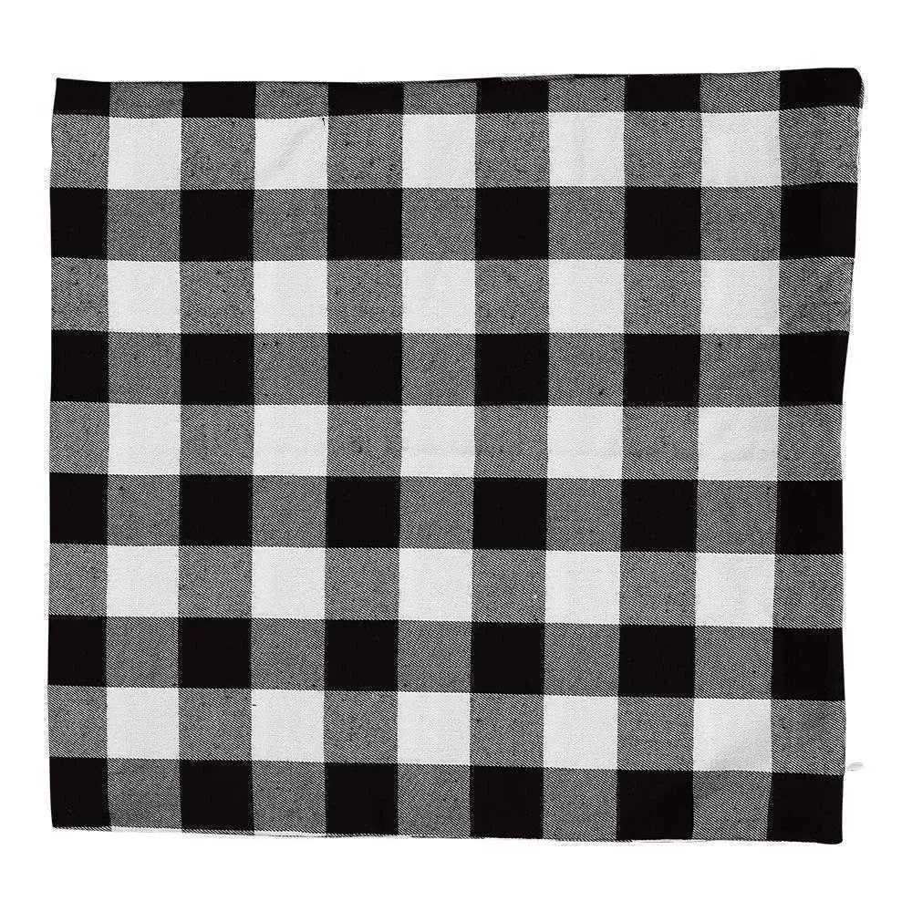 Christmas Buffalo Check Plaid Throw Cowers Covers Cushion Cashion for Farmhouse Home Decor Red and Black 18 pouces