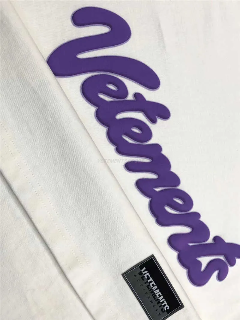 T-shirt VETEMENTS con stampa in schiuma Uomo Donna 1: 1 T-shirt VTM oversize di alta qualità Vetements Tee Top X0712