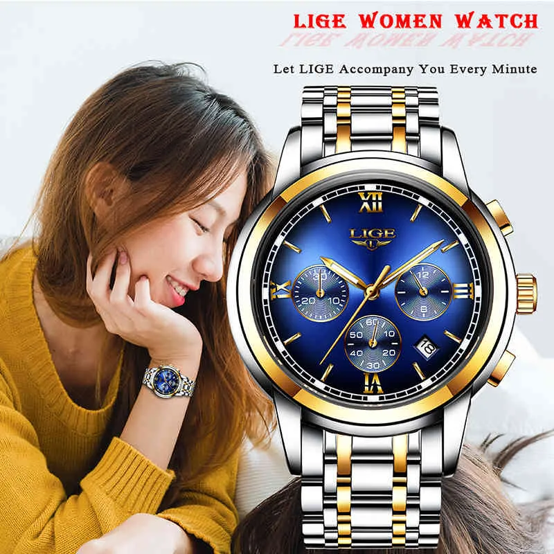 Lige novo relógio feminino de ouro rosa, relógio de quartzo de negócios, marca superior de luxo, relógio de pulso feminino, relógio feminino 2011232647