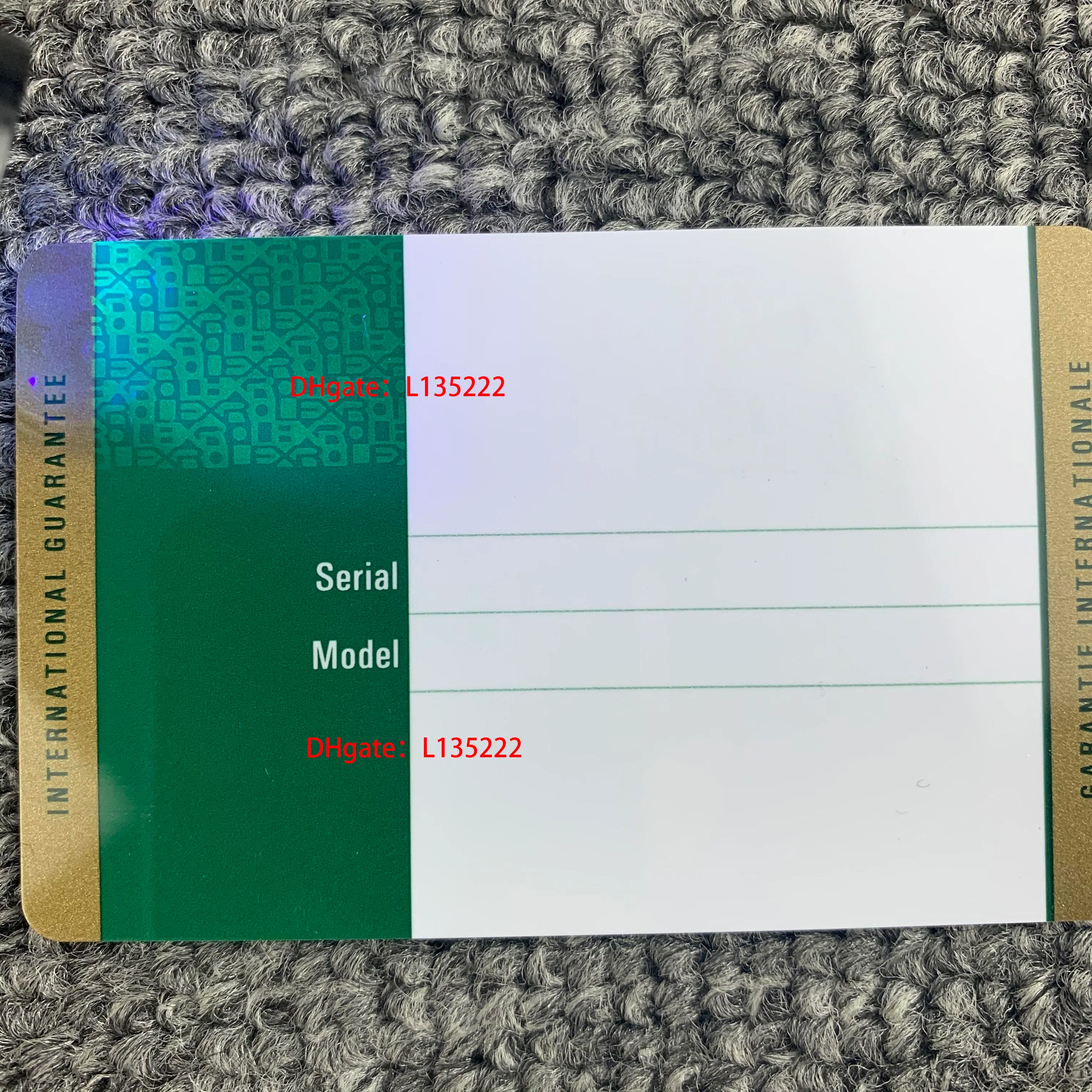 ロレックスボックスの高品質のダークグリーンウォッチボックスギフトケースウォッチブックレットカードタグと紙