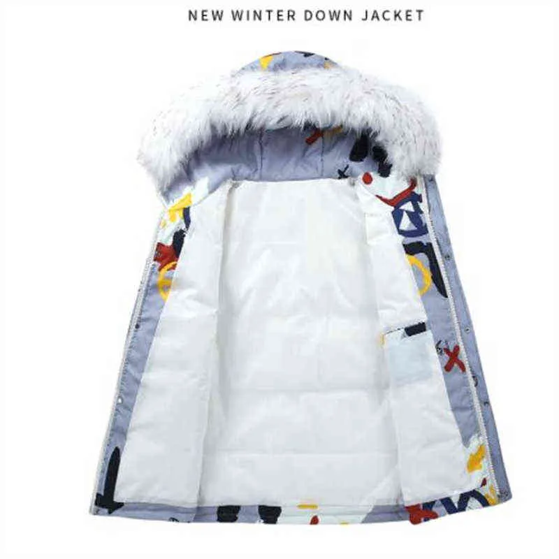 2021 donsjack heren korte stijl Winter Trend Hooded Jassen Nieuwe Winter kleding voor liefhebbers zijn dikker en warmer Y1103