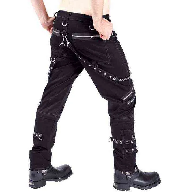 YK023 Pantalon Gothique Homme Punk Rock Oeillet Cargo Belly Pantalon Contrasté Personnalisé Pantalon Décontracté H1223