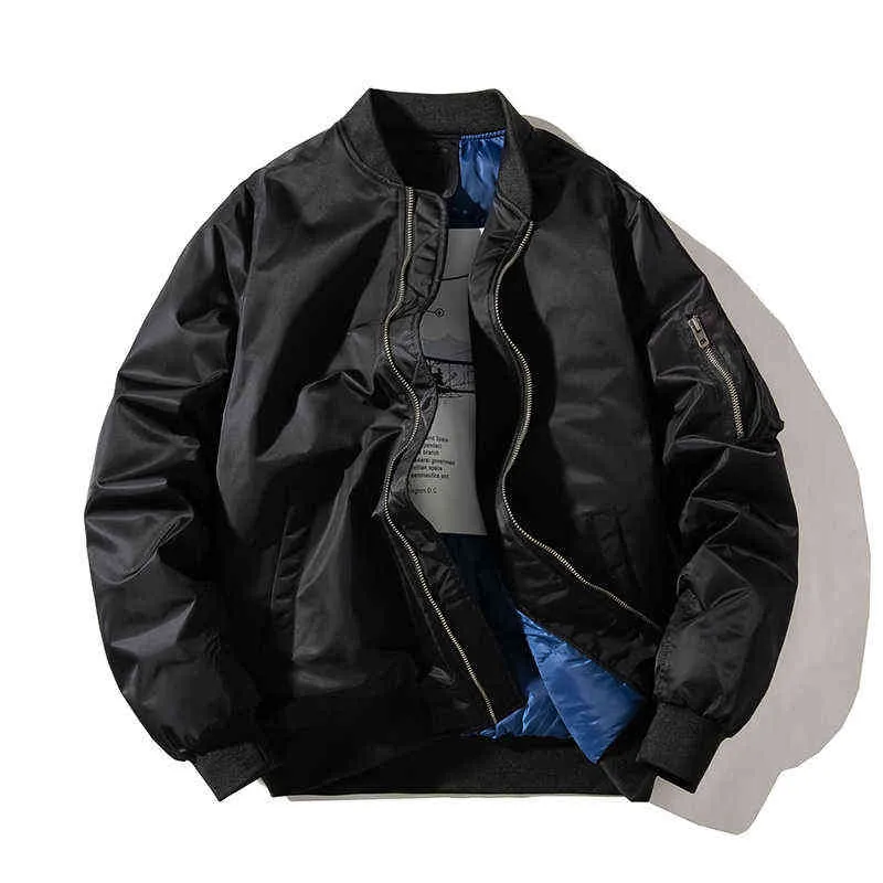 Kış Kalın Streetwear Erkekler Hip Hop Askeri Mont Bombacı Ceket Güz Katı Temel Ceket Rahat Rüzgarlık Özel 211214