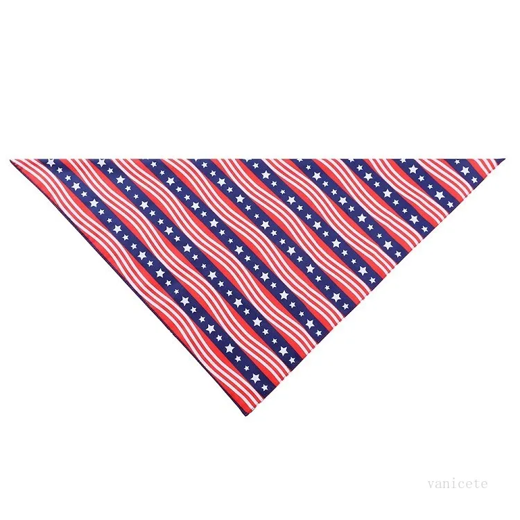 Jour de l'indépendance serviette de salive pour animaux de compagnie lavable foulard triangulaire bavoir bandana pour chat chien réglable vêtements pour chiens T2I51774