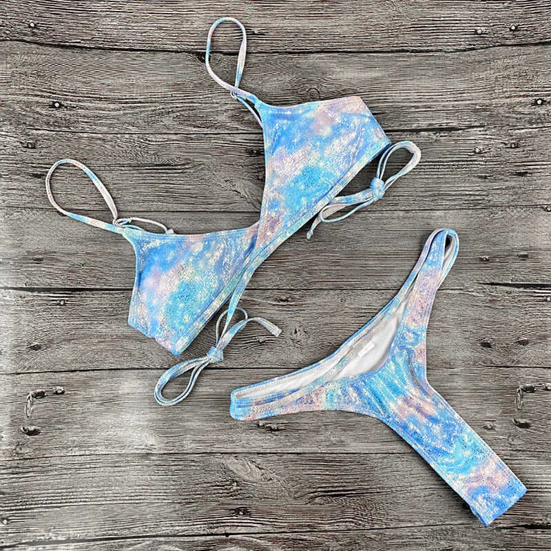 Sexy Cross Bandage Thong Bikinis Бразильские Купальники Женщины Высокий Вырезать 2 Шт. Костюм Летний толчок Мини Купальник Пляжная одежда Бикини 210621