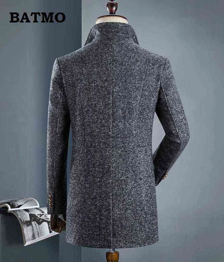 BATMO arrival winter high quality 60% wool thicked trench coat men,men's gray wool jackets ,plus-size M-3XL,0833 211122