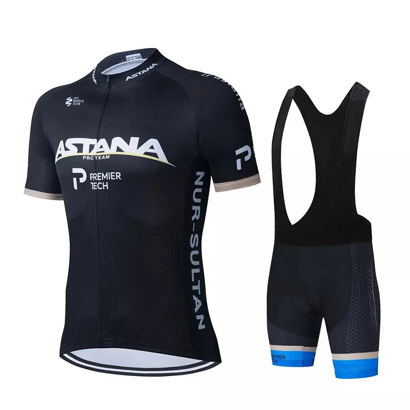 Astana roupas de ciclismo 2021 pro team men039s verão conjunto camisa ciclismo respirável manga curta camisa bib shorts terno 7342109