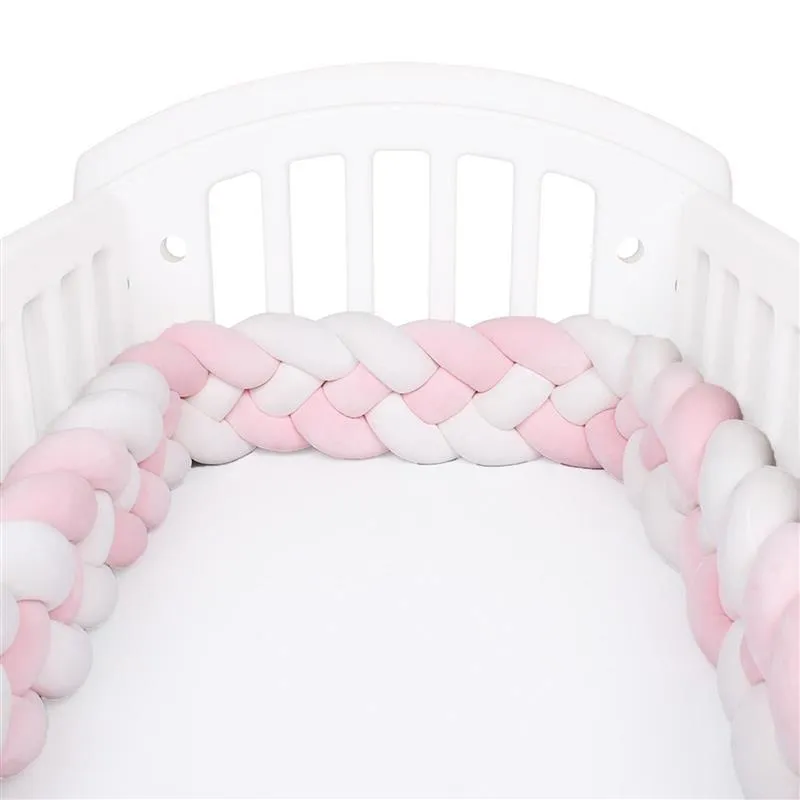 Cojín almohada decorativa 2 2 metros cama de bebé parachoques infantil trenza cuna cuna cojín nudo protector de cuna decoración de la habitación 294U