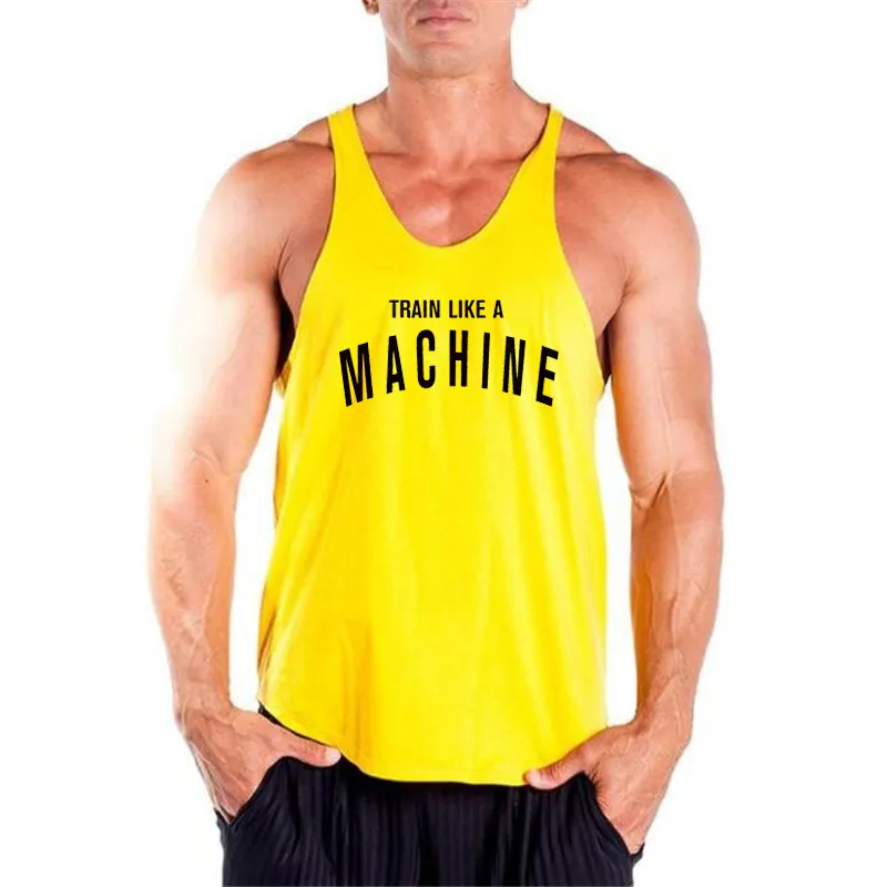 Gym hommes débardeur gilet Muscle mode sans manches Stringer marque dos vêtements musculation maillots Fitness entraînement sport chemise