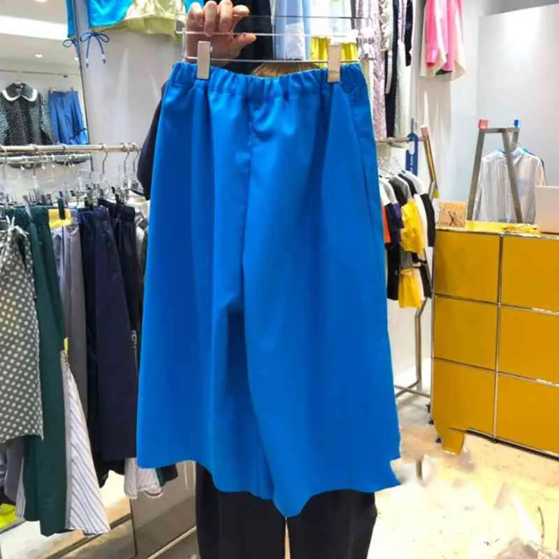 Nomikuma, Pantalones plisados coreanos hasta la pantorrilla para Mujer, Pantalones elásticos De cintura alta, Pantalones informales sólidos De pierna ancha, Pantalones De Mujer 6H309 210427